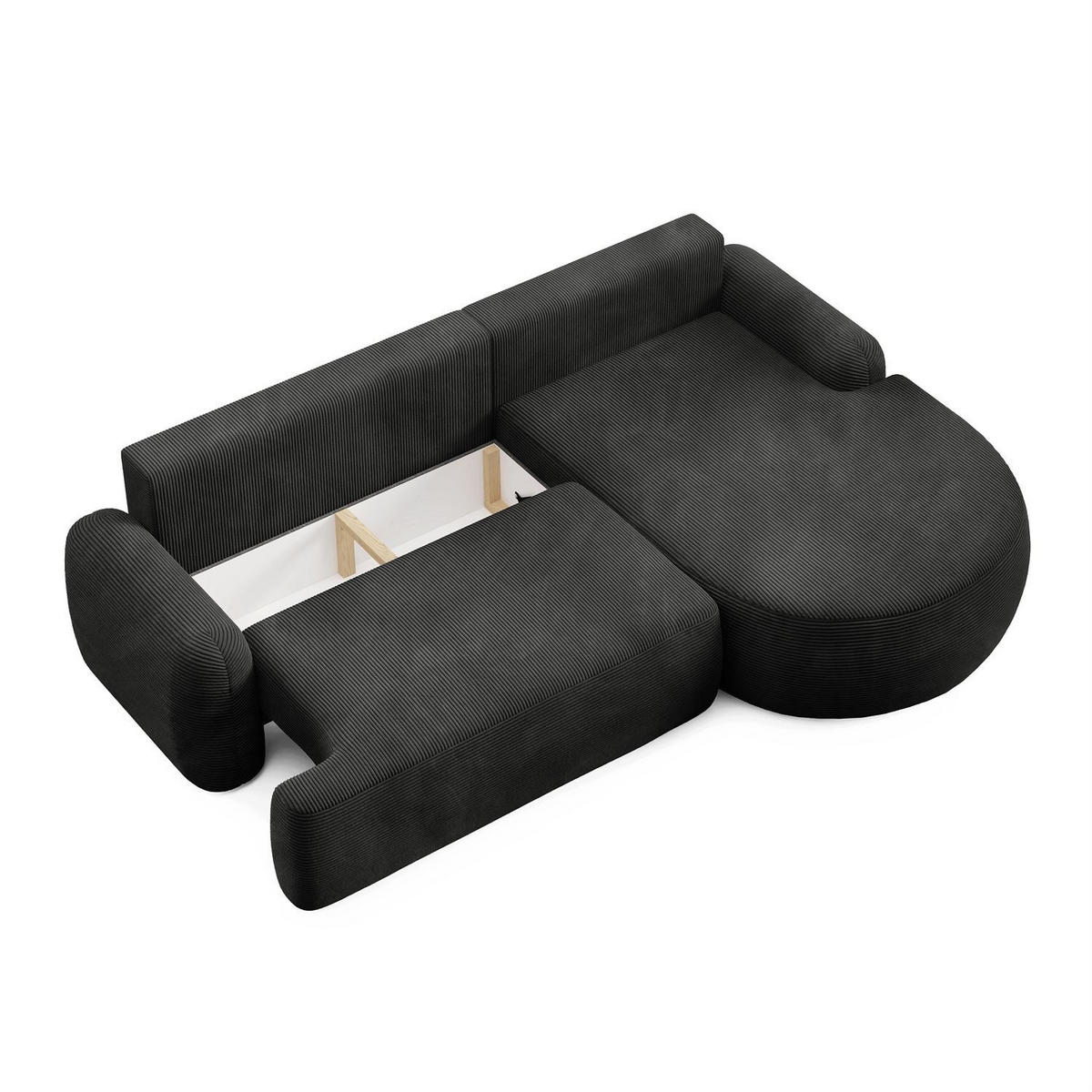 ECKSOFA CLEO II mit Schlaffunktion Version Rechte Poso 34 - Dunkelgrau, Kunststoff (264/172cm) - Lookway