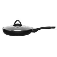 BRATPFANNE mit Glasdeckel Ø 24 cm - Schwarz, Metall (24cm)