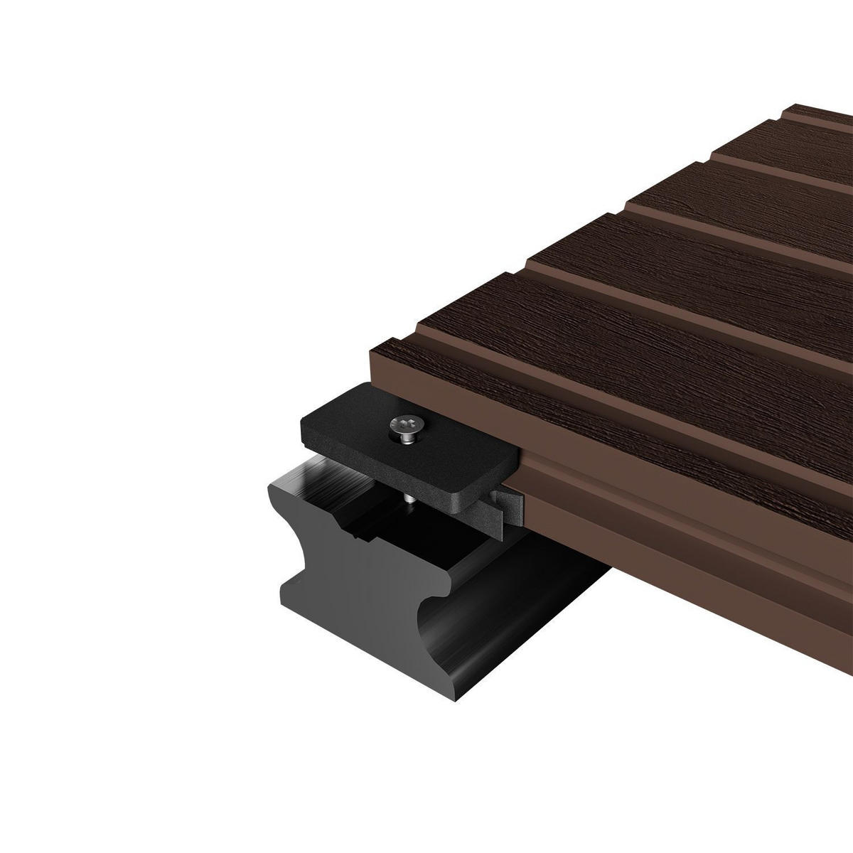 TERRASSENDIELEN WPC Braun 2 m² - Braun, Kunststoff (220/14.6/2.5cm) - Juskys
