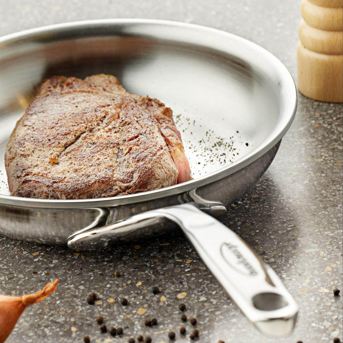 BRATPFANNE Proline 7 ø 20 cm - Silberfarben, Metall (20cm) - Demeyere