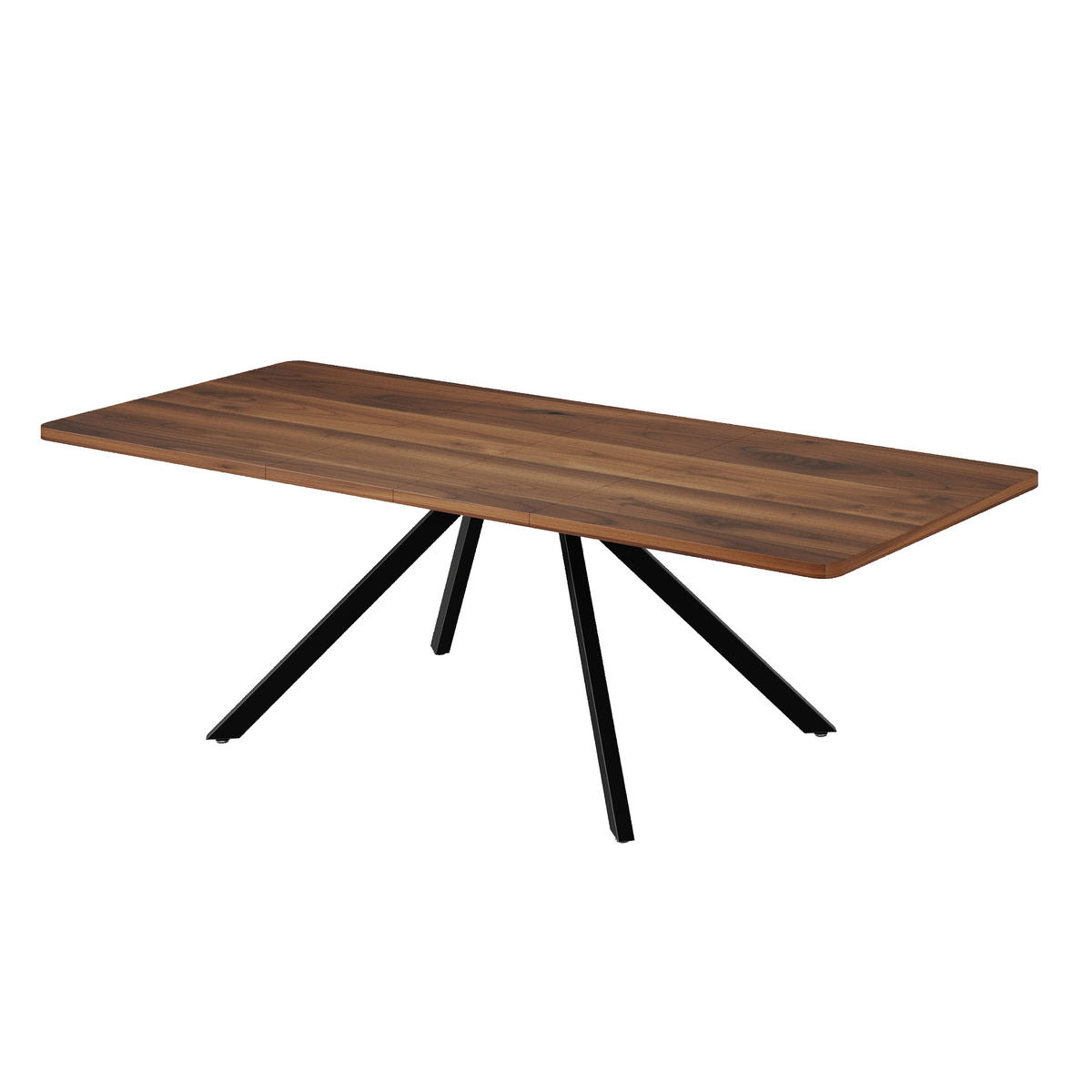 ESSTISCH Ausziehbar 3 Längen Walnuss Metallbeine 160-240x90cm - Walnussfarben, Holzwerkstoff (240/90/74.5cm) - FLIEKS