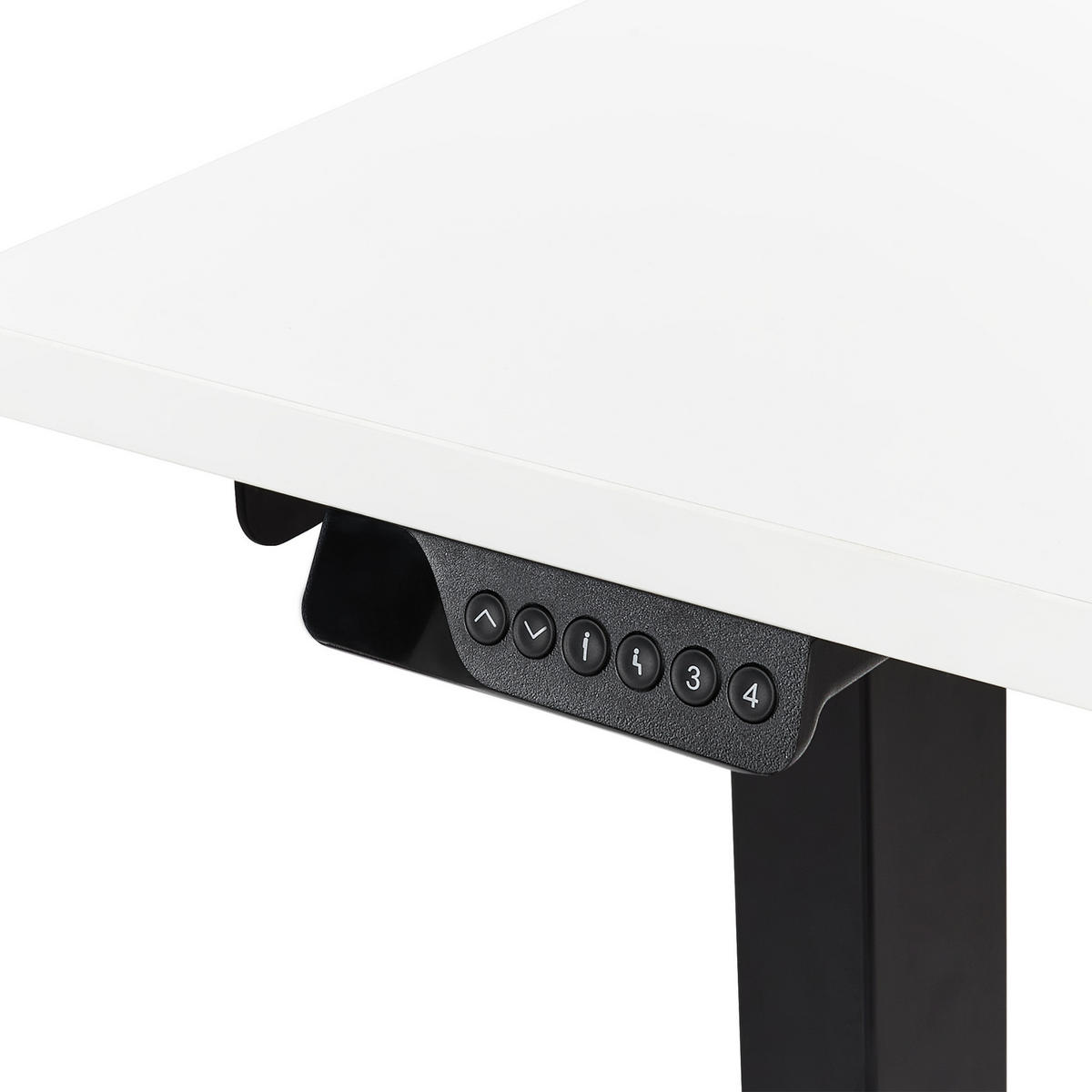 SCHREIBTISCH 160x60 cm elektrisch Schwarz/Weiß Destines - Schwarz/Weiß, Holzwerkstoff (109/160/60cm) - Beliani
