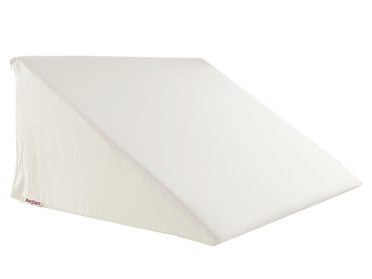 KEILKISSENBEZUG Basic 100% Baumwolle weiß 62/49/30 cm - Weiß, Textil (62/49cm) - beties Heimtextil