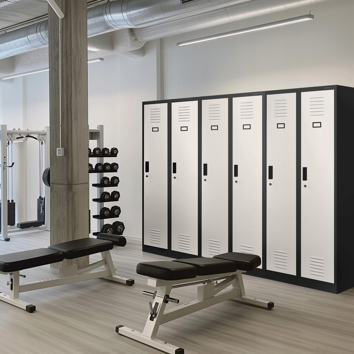 UMKLEIDESCHRANK KACPER - Anthrazit/Weiß, Metall (80/180/50cm) - Jan Nowak