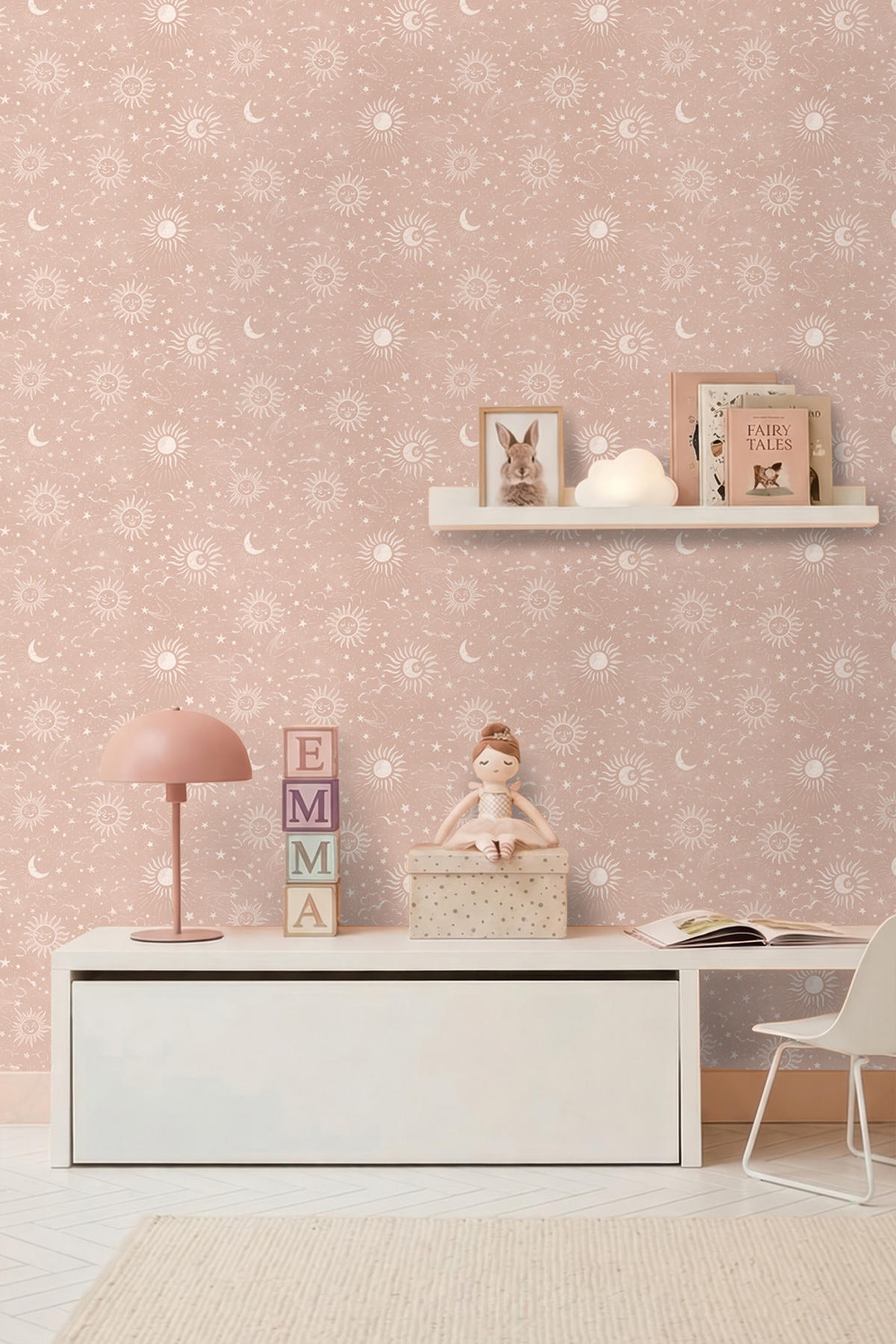 TAPETE Sternenhimmel 50 x 900 cm - Pink, Papier (50/0.1cm) - ESTAhome