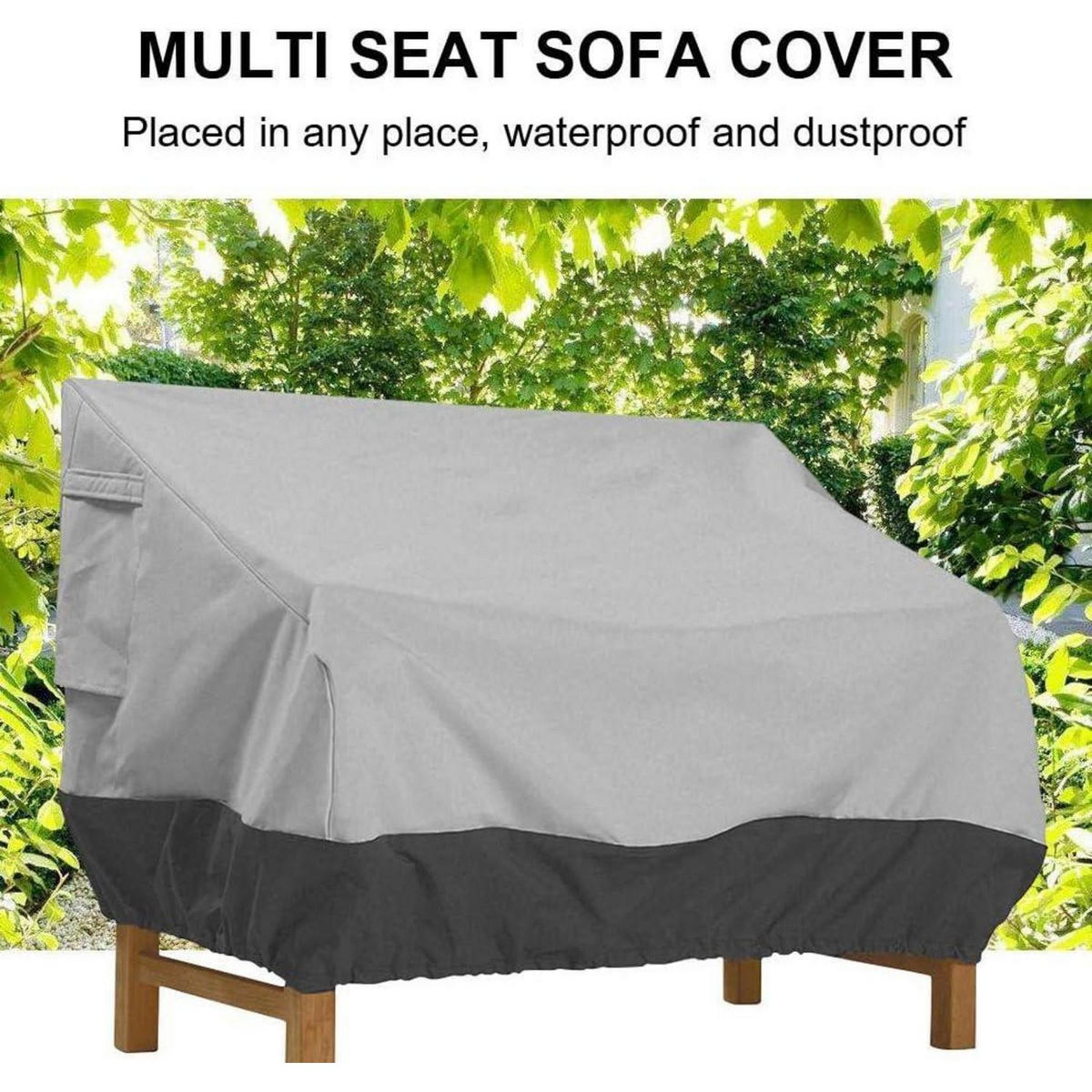 GARTENBANK Abdeckung 2 Sitzer 147 x 83 x 79 cm Schwarzgrau - Multicolor, Textil (147/83/79cm)