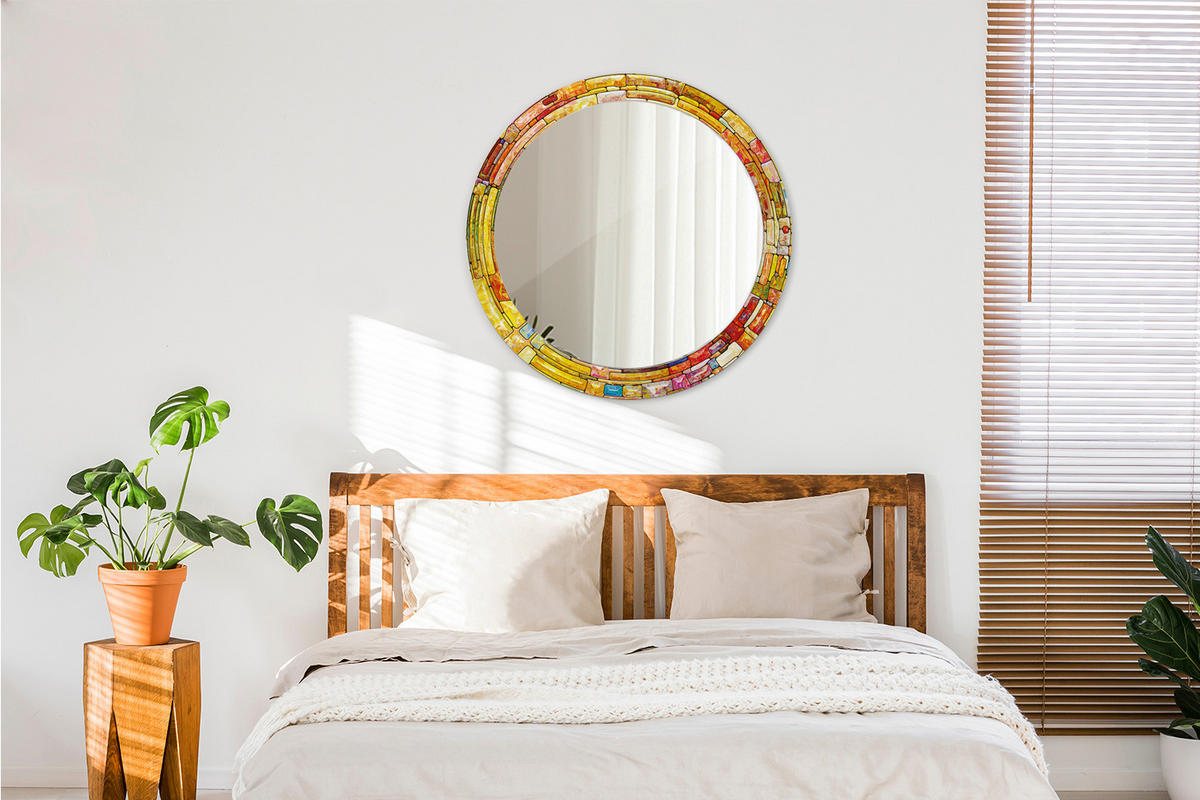SPIEGEL Ø80 cm Rund mit Aufdruck - Multicolor, Glas (80/80/0.4cm) - TULUP
