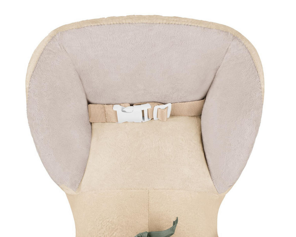 SCHAUKELTIER Löwe beige Plüsch, Sicherheitsgurt, Fußstützen, Holzkufen, Rückenlehne, bis 30 kg - Beige, Textil (33/55/68cm) - Kikka boo