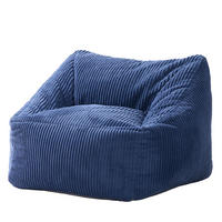 POUF kord Blau - Blau, Textil (55/44/55cm) - Nordlys