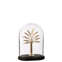 DEKO GLOCKE PALM TREE - Schwarz, Glas (12/22/17cm) - J-Line
