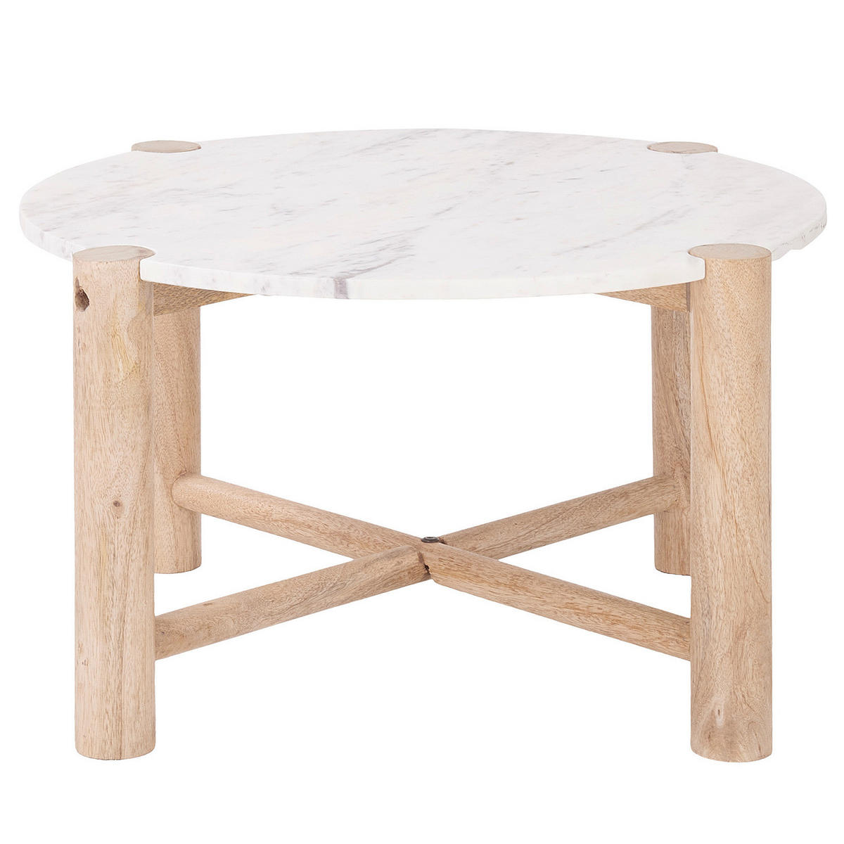 BEISTELLTISCH Marvelous - Braun/Weiß, Stein (59/59/35cm) - Butlers