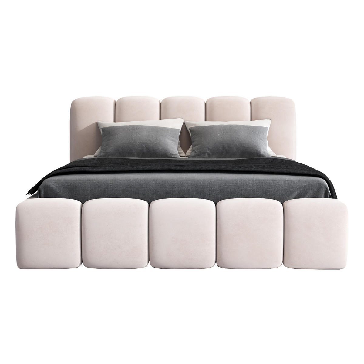 POLSTERBETT SONIC mit Matratze H2 160x200 Beige - Beige, Textil (160/200cm) - A&J MöbelLand