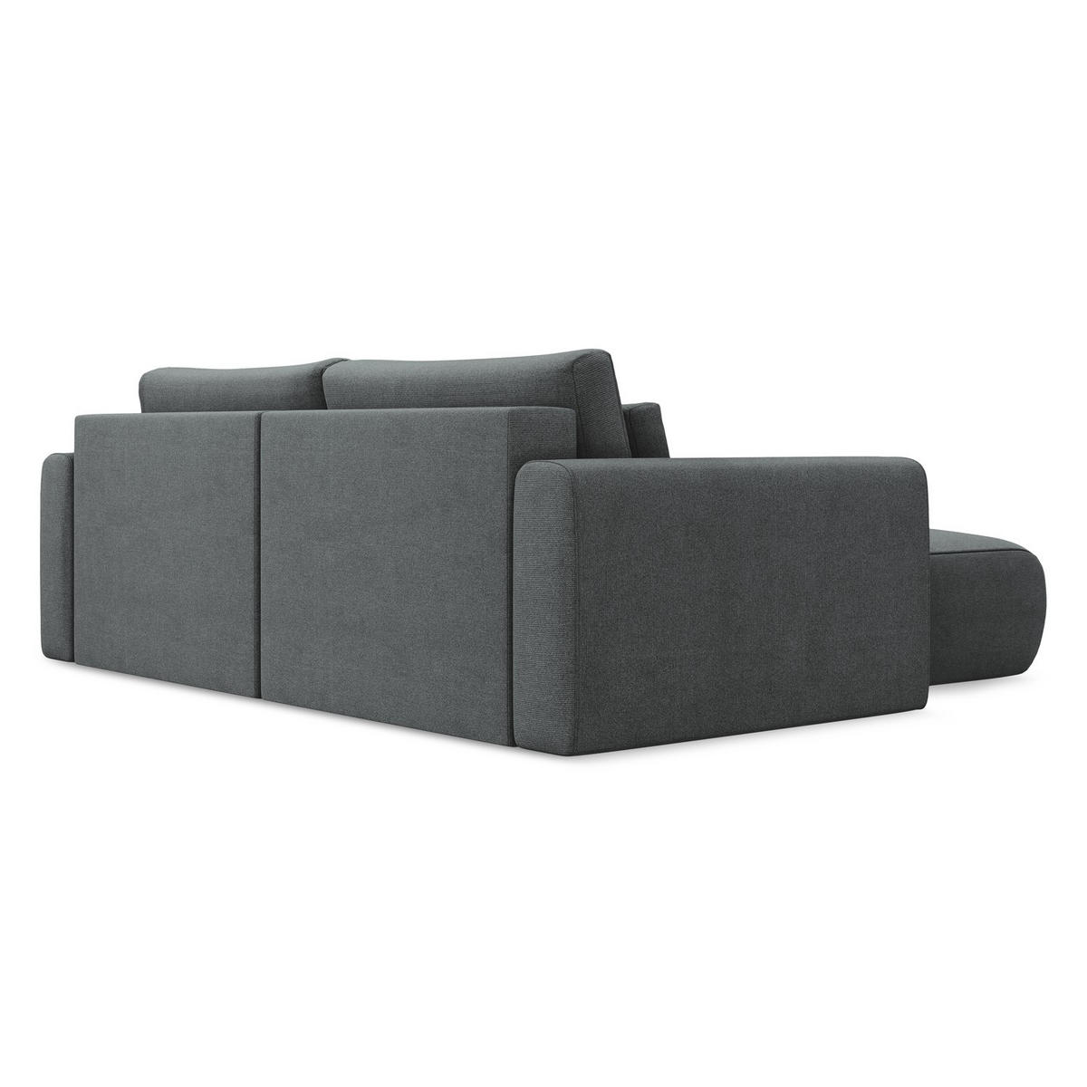 ECKSOFA mit Schlaffunktion Strukturstoff Stoff Grau - Schwarz/Grau, Kunststoff/Textil (149/240cm) - LaMiaSofa