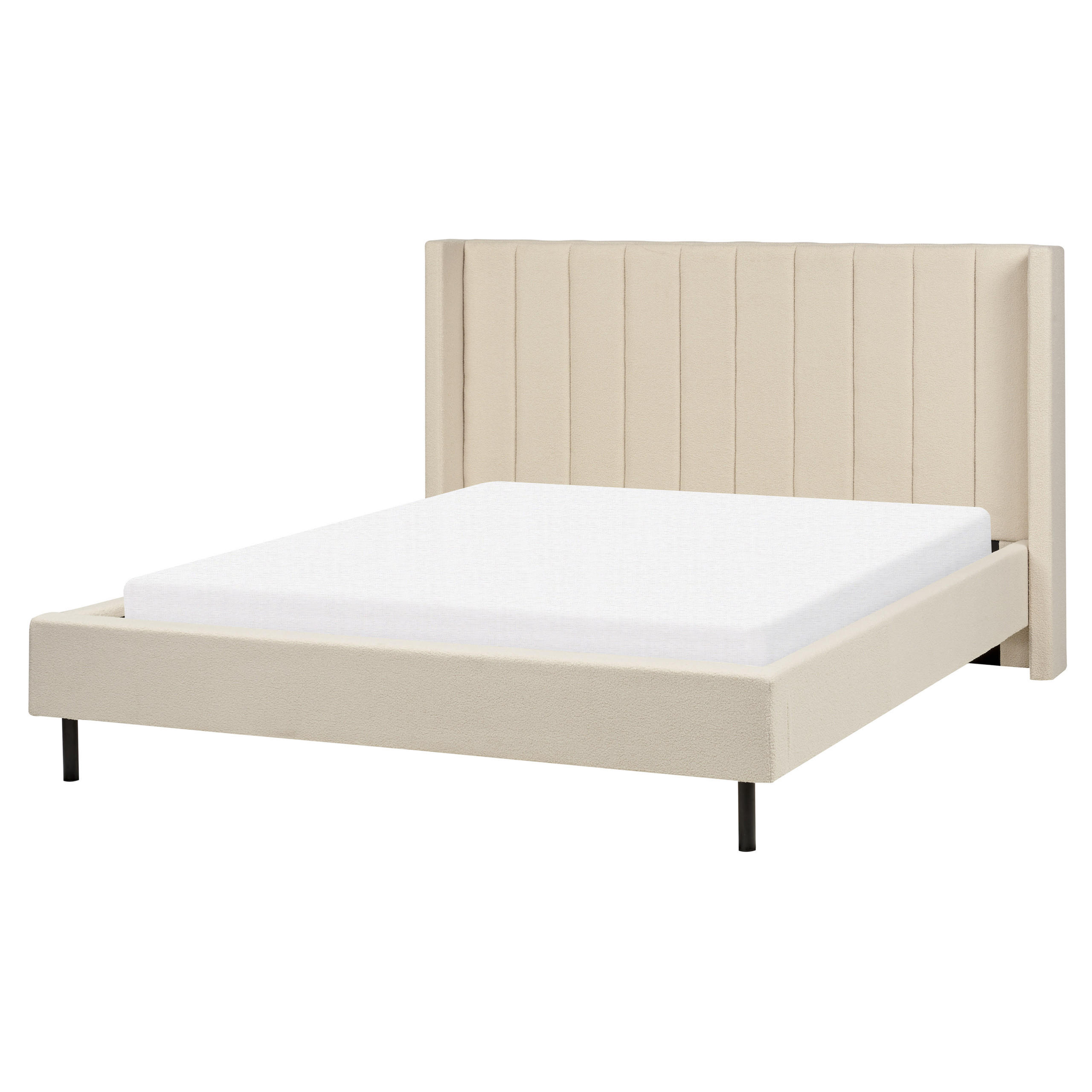 POLSTERBETT mit Lattenrost 160x200 cm Beige Villette - Beige, Textil (160/200cm) - Beliani