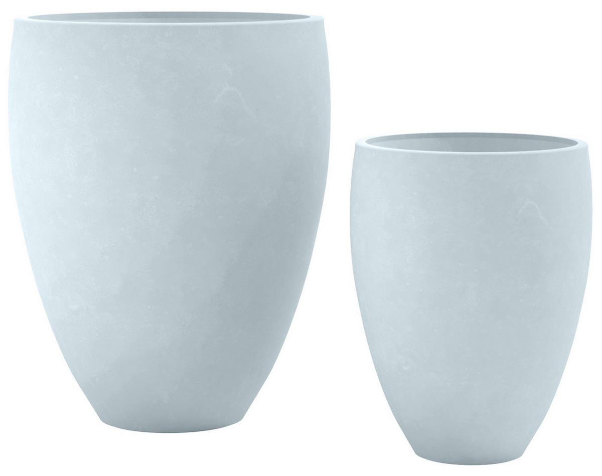 PFLANZKÜBEL 2er Set Grau - Grau, Kunststoff (46/61cm) - CLP