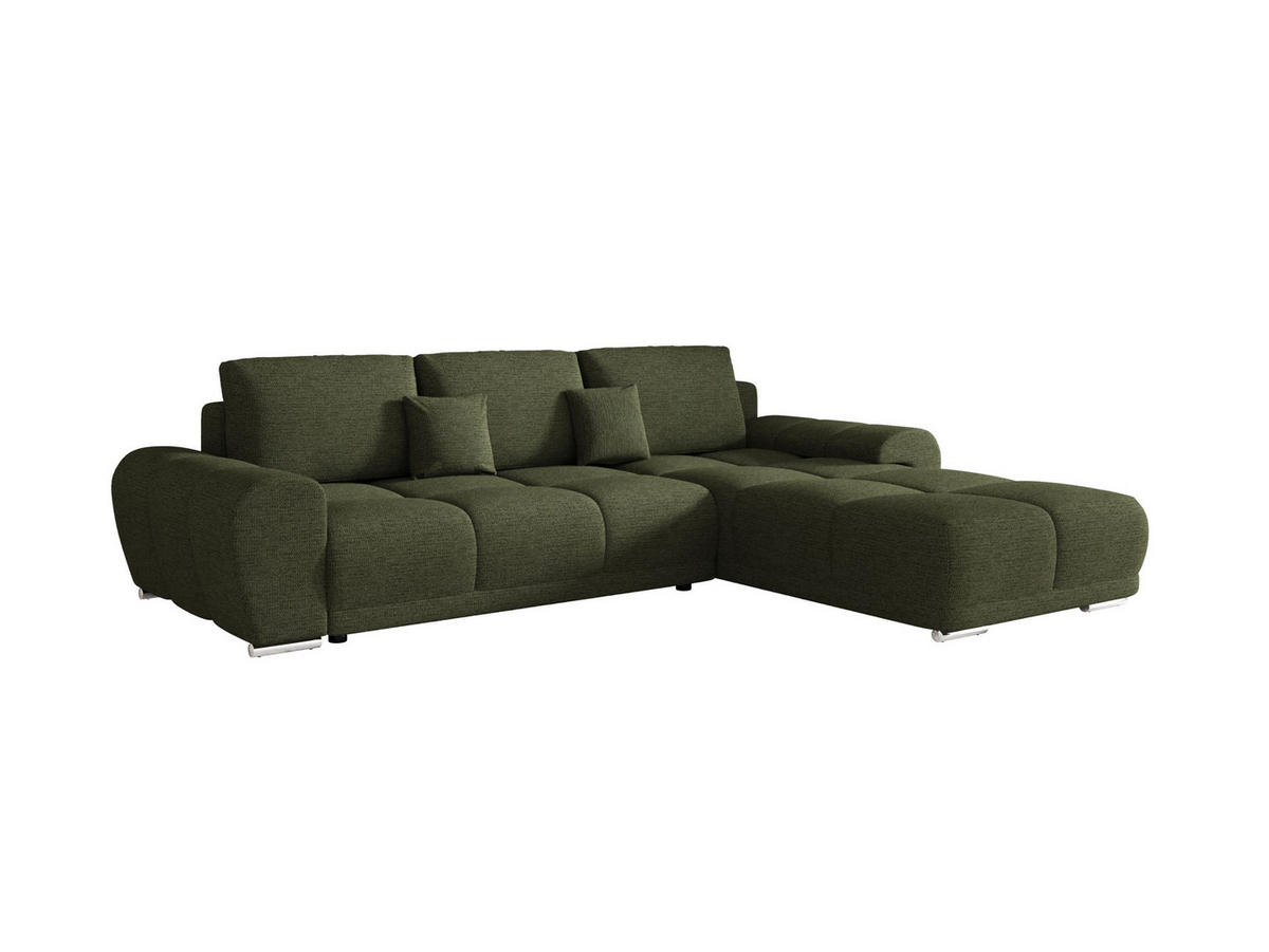 ECKSOFA BEGA L Rechts ARAGON 39 mit Schlaffunktion - Grün, Textil (289/185cm) - Bedante