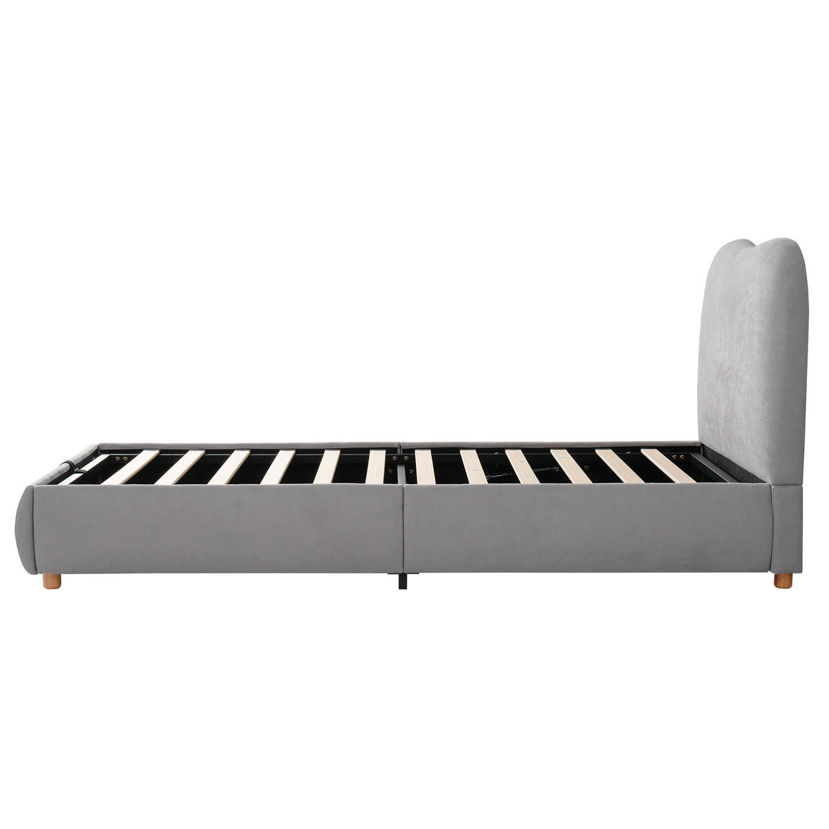 STAURAUMBETT 90/200 cm DE-32771 mit Hydraulik und Kopfteil Grau - Grau, Metall (90/200cm) - ComfortXL