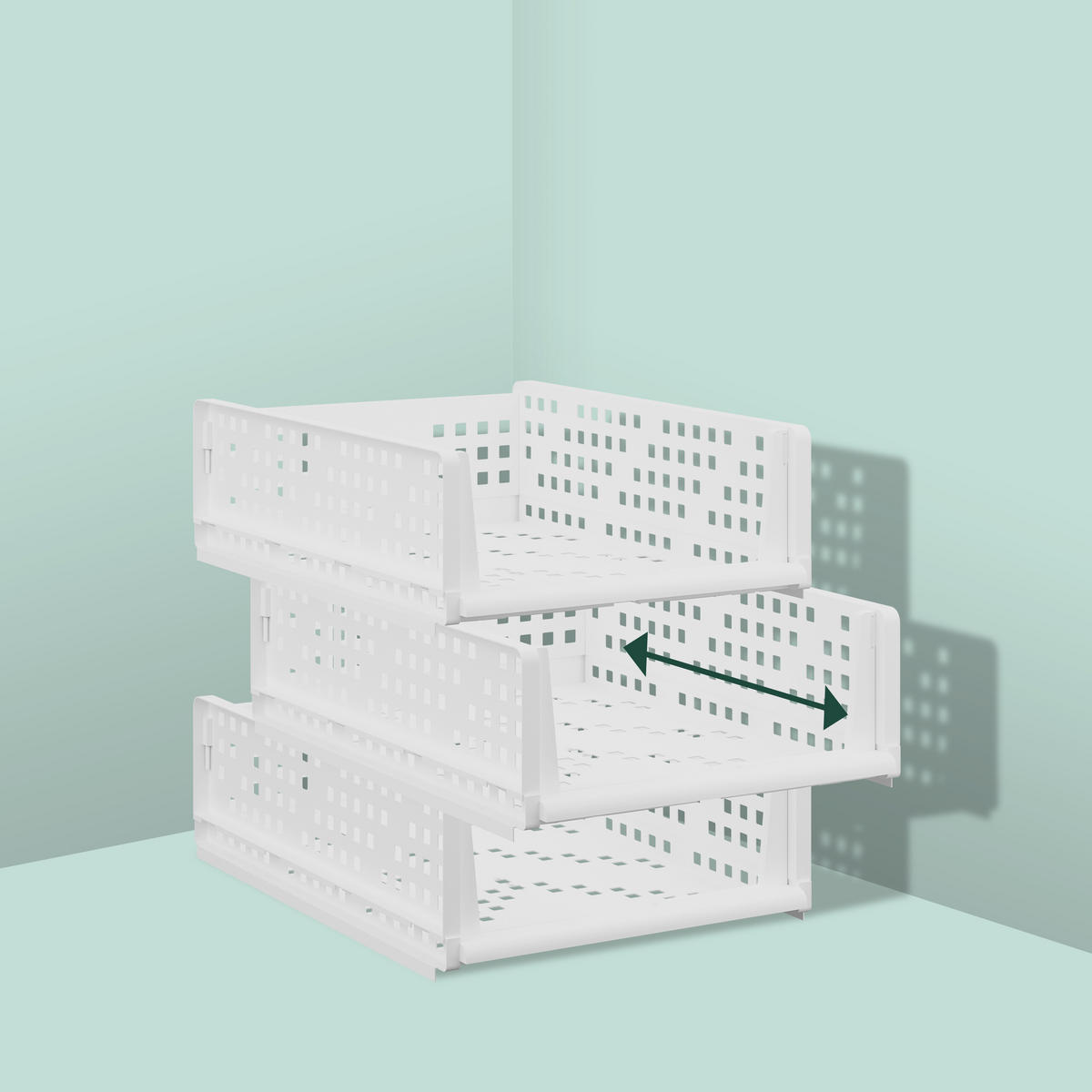 3XSCHRANK Organizer - Weiß, Kunststoff (33.5/13/43.5cm) - Relaxdays