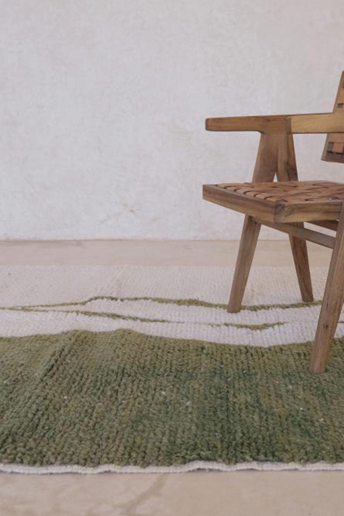 BERBERTEPPICH aus Marokko aus reiner Wolle grün - Grün, Naturmaterialien (156/255cm) - AFK Living