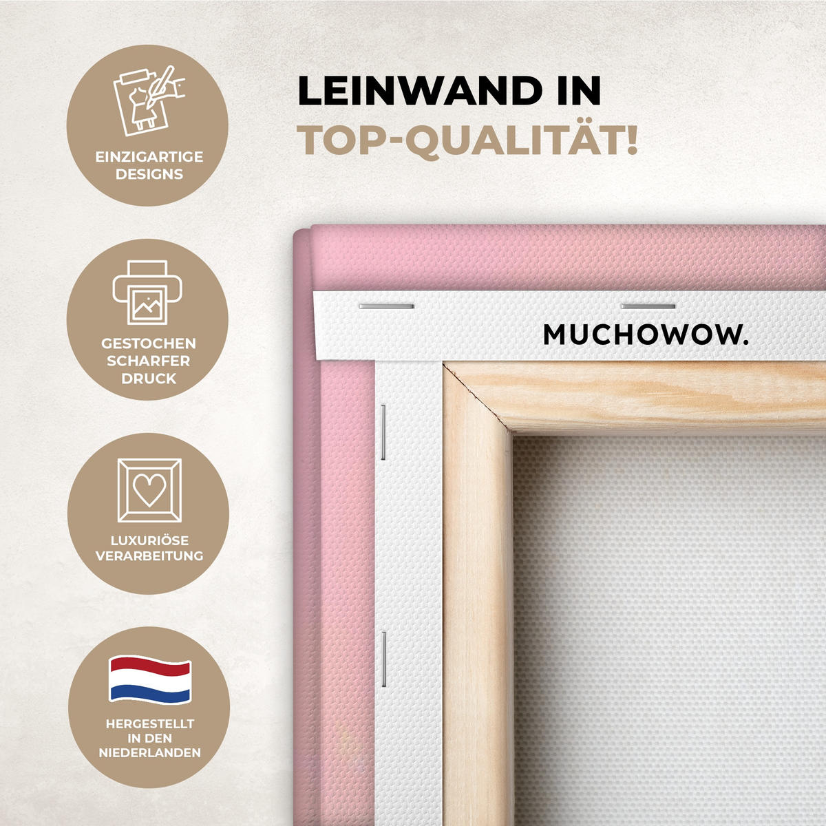 LEINWANDBILD Berggipfel - Wolken - Verträumt Wanddeko Schlafzimmer 60x90 cm - Hellrosa, Textil (60/90cm) - MuchoWow