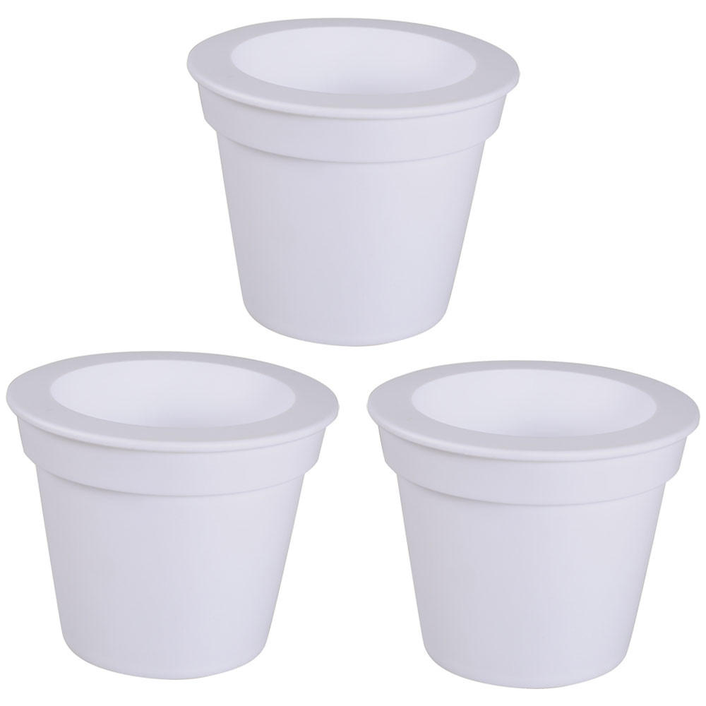 LED AUSSENLEUCHTE Solarleuchte Weiß satiniert 3er Set - Weiß, Kunststoff (17/17/19cm)