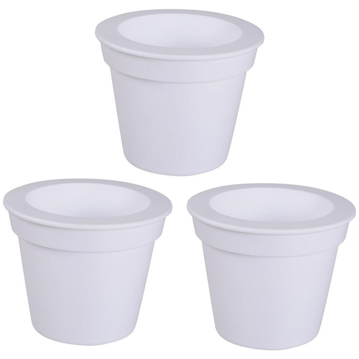 LED AUSSENLEUCHTE Solarleuchte Weiß satiniert 3er Set - Weiß, Kunststoff (17/17/19cm)