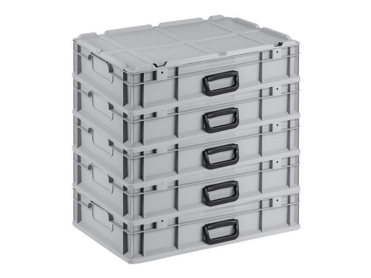 EUROBOX 5x Nextgen Portable 135x40x60cm 23 Liter - Grau, Kunststoff (41/13.5/60cm) - PROREGAL