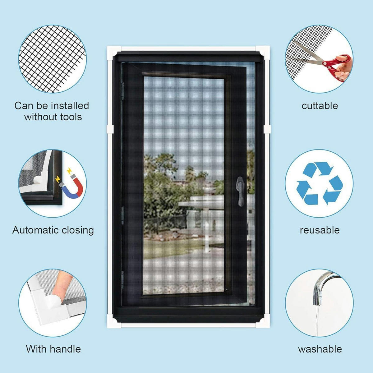 FLIEGENGITTER Fenster 150 x 130 cm Magnetisch - Weiß, Textil (130/3/150cm)