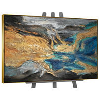 GEMÄLDE Abstrakte Symphonie II Schattenfugenrahmen Gold 180x120 cm - Goldfarben, Holz (180/120cm) - YS-art gallery