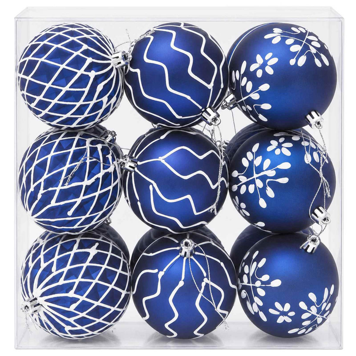 WEIHNACHTSKUGELSET XL 18 -teilig 8 cm Blau Polystyrol - Blau, Kunststoff (8/8/8cm) - vidaXL