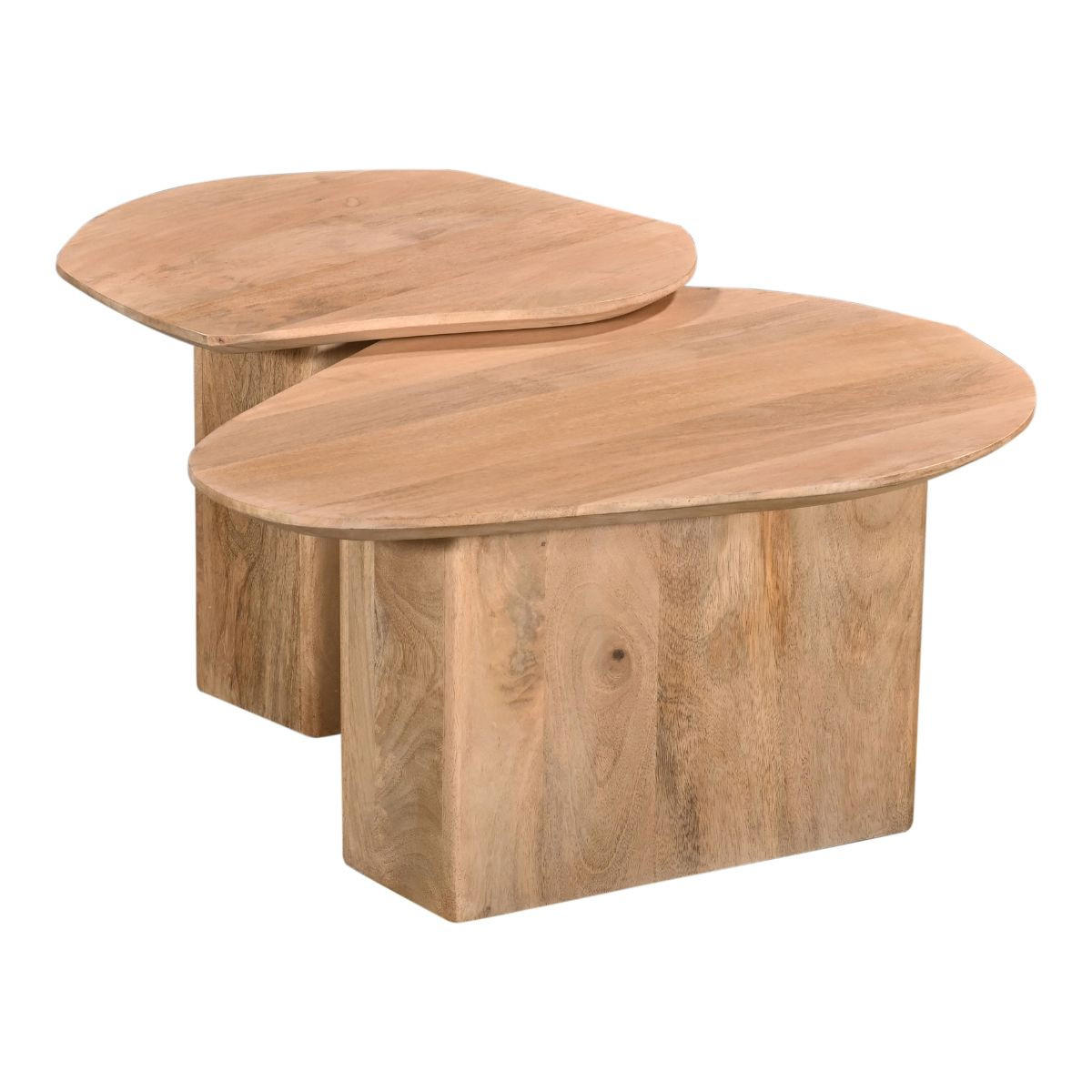 BEISTELLTISCH organisch 2er Set aus Mangoholz 70x60x35cm, natürlich - Braun, Holz (70/60/35cm) - Giga Meubel