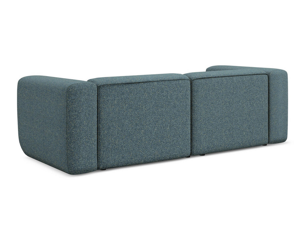 3-SITZER SOFA Strukturstoff Stoff Blau - Blau/Blaugrau, Kunststoff/Textil (228/70/89cm) - Makamii