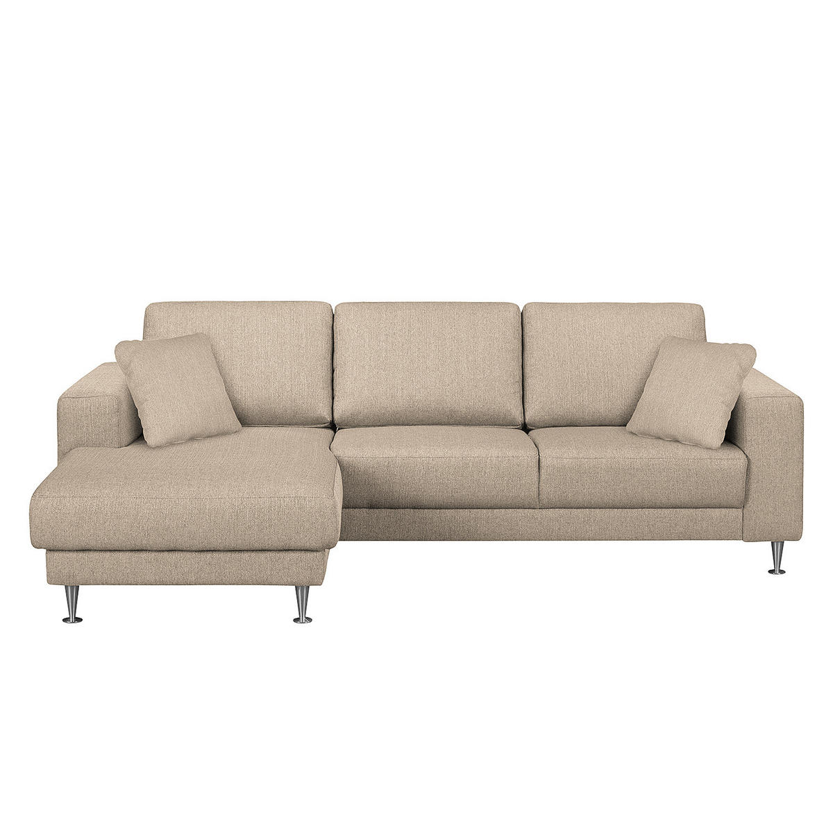 ECKSOFA mit Longchair - Strukturstoff - Kaschmir, Textil (235/150cm) - home24