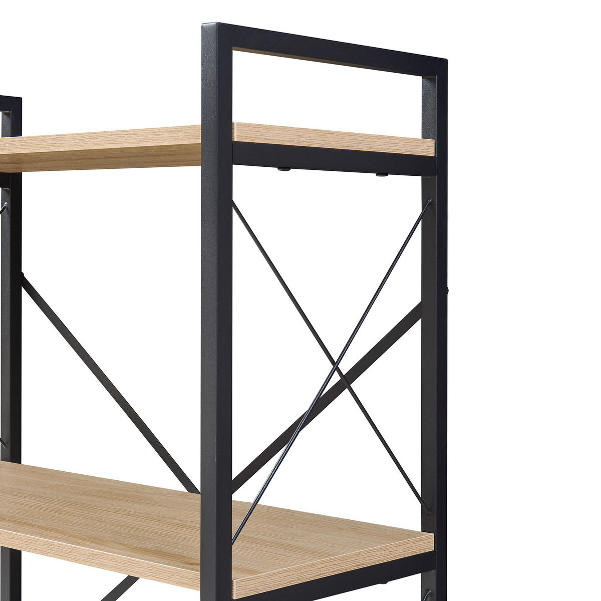 STANDREAGL Skørping - Eichefarben/Schwarz, Holzwerkstoff/Metall (65/90/30cm) - [en.casa]