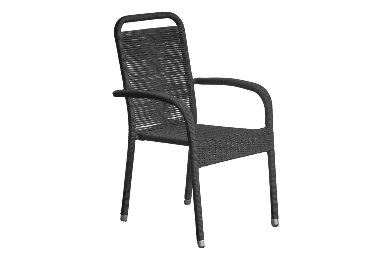 STAPELSTUHL Aires, Metall-Rope, Schwarz - Schwarz, Metall (56/94/64cm) - dasmöbelwerk