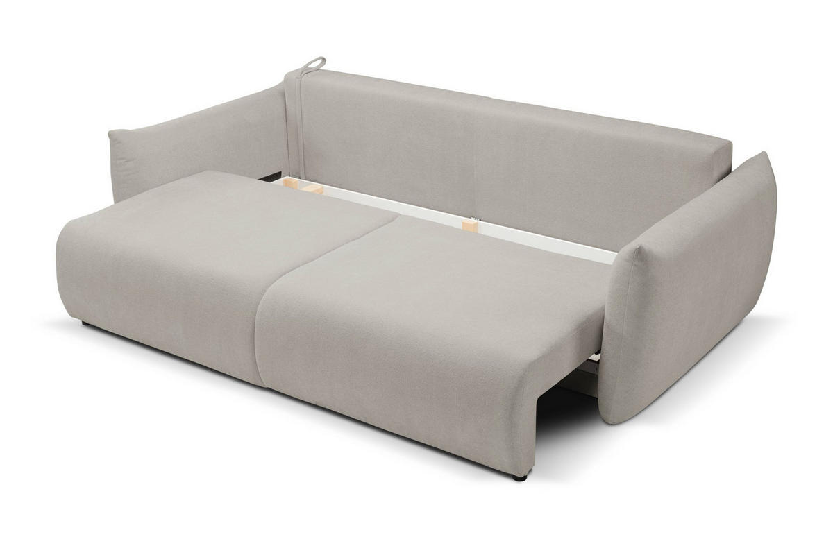 SOFA Hallora - Silber (Melody 02) - Silberfarben, Holzwerkstoff (240/88/108cm) - Möblo