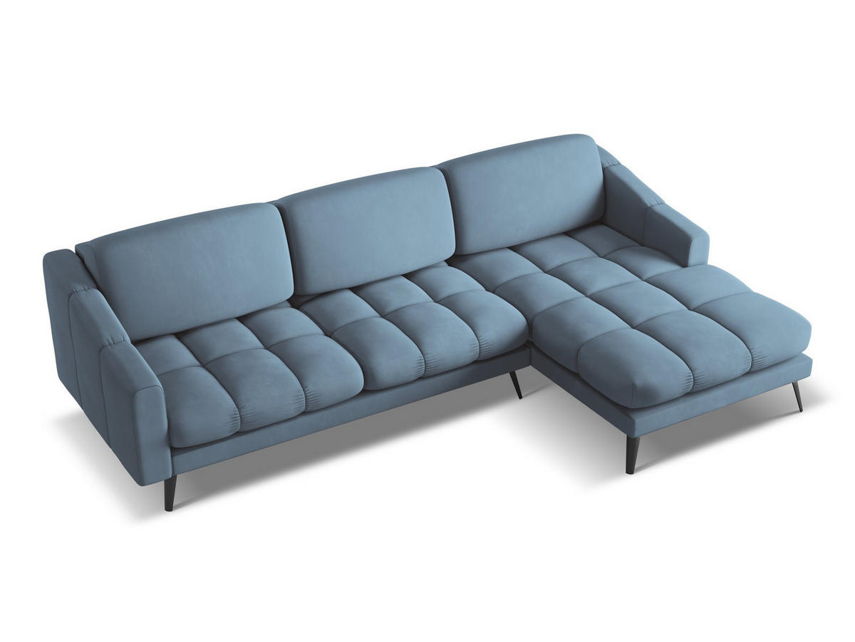 WOHNLANDSCHAFT Samt Stoff Violett - Lila/Flieder, Textil/Metall (317/86/162cm) - Makamii