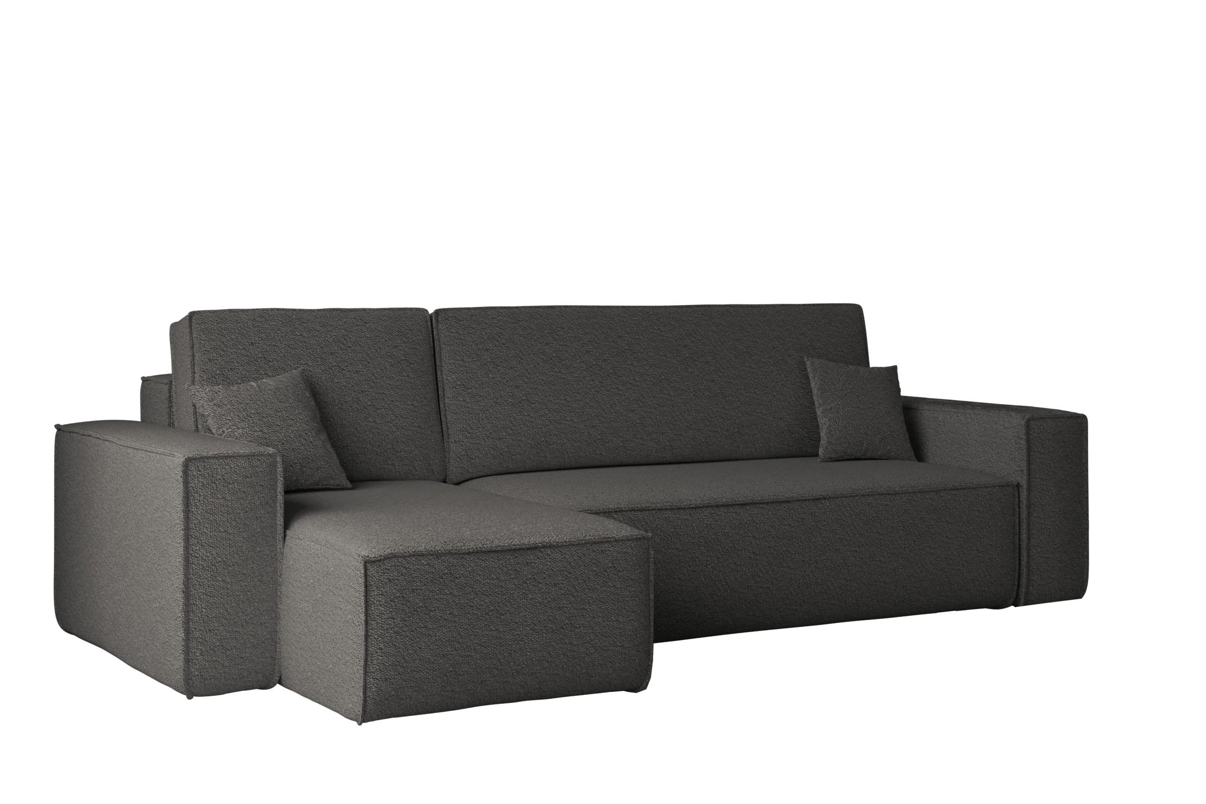 ECKSOFA Mit Schlaffunktion Und Bettkasten L-Form BEST Stoff Abriamo Graphit Links - Graphitfarben, Holz/Textil (142/244cm) - Kaiser Möbel
