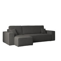 ECKSOFA Mit Schlaffunktion Und Bettkasten L-Form BEST Stoff Abriamo Graphit Links - Graphitfarben, Holz/Textil (142/244cm) - Kaiser Möbel