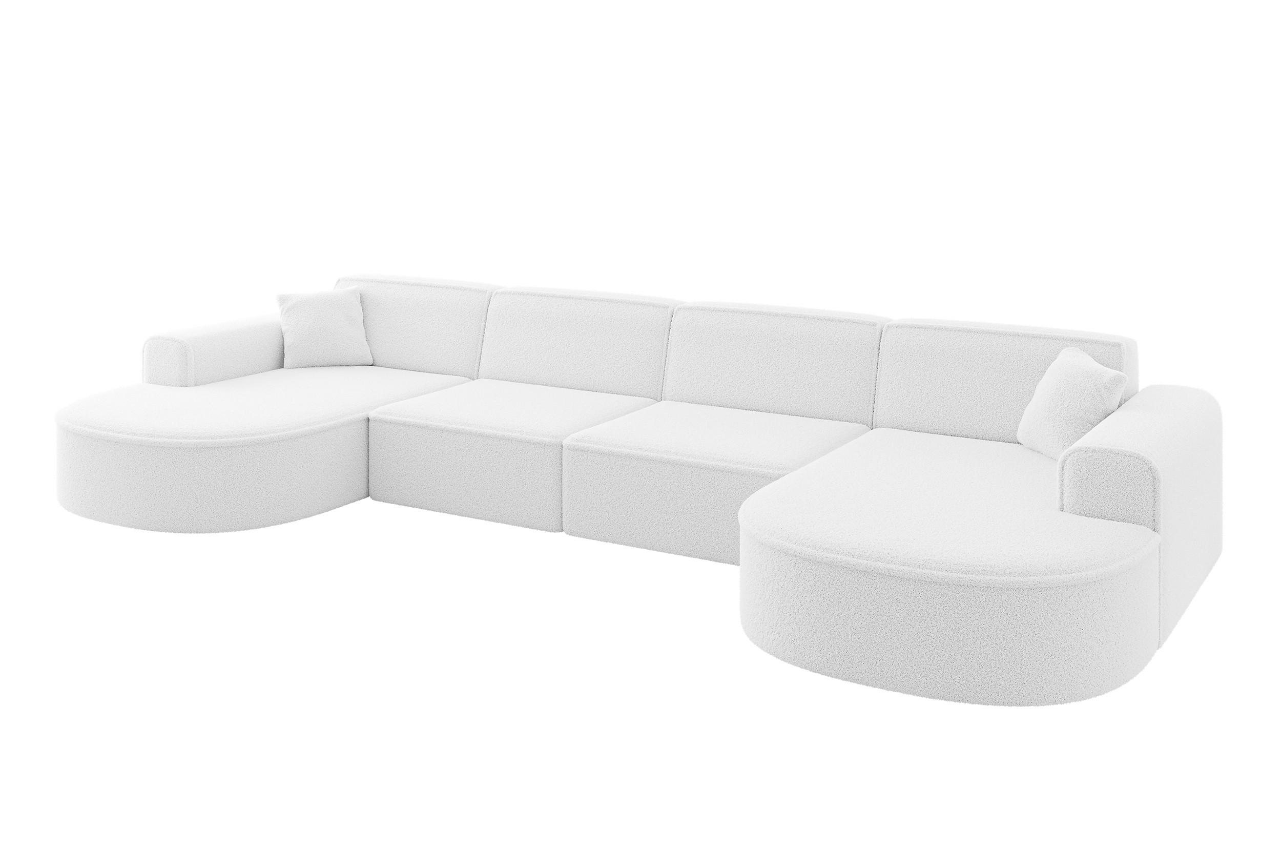 ALTDECOR SEDACÍ SOUPRAVA MARI-U2 – 388 × 171 × 79 cm, bílá buklé