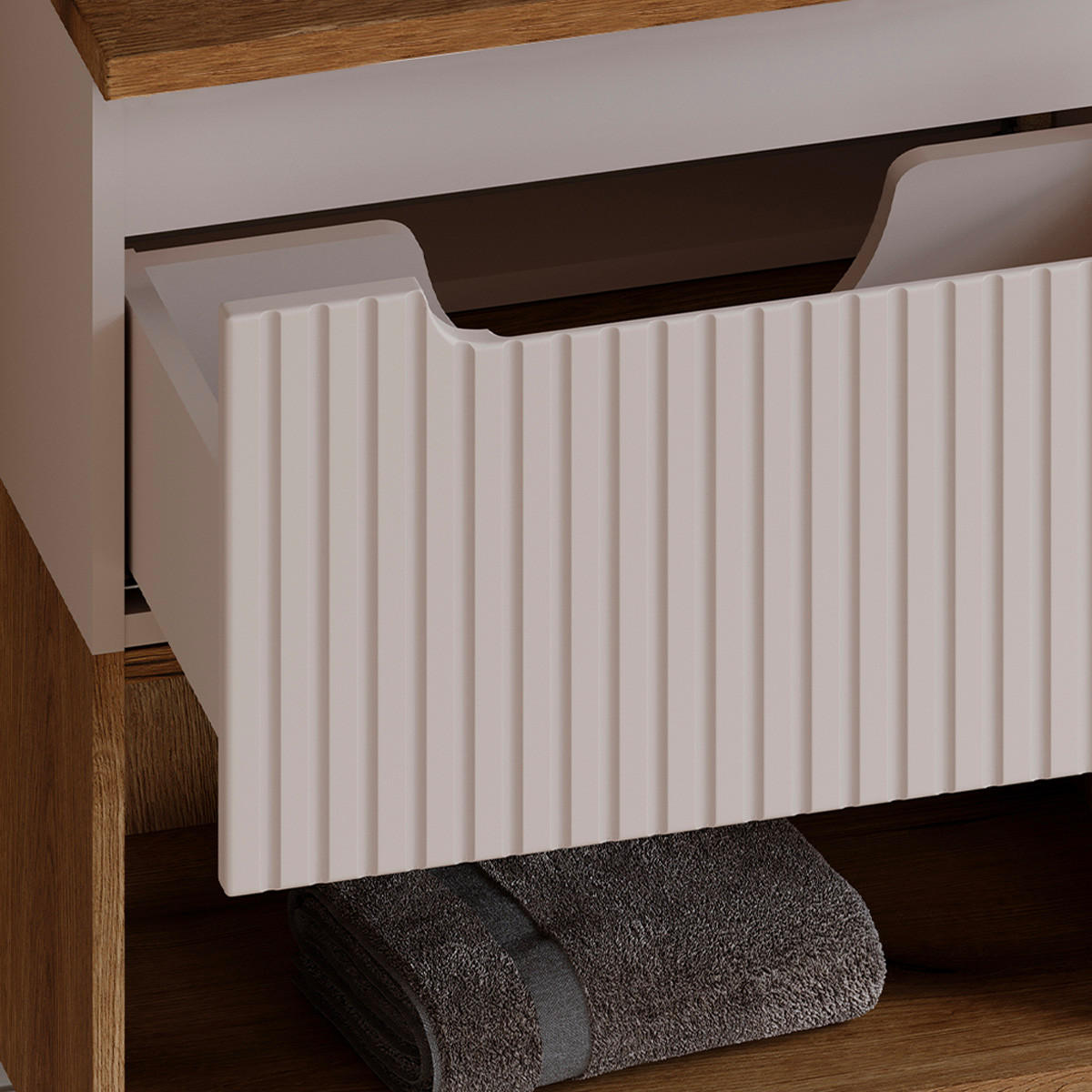 WASCHTISCHUNTERSCHRANK 50.4cm Riva Kaschmir - Beige, Holzwerkstoff (50.4/60/40cm) - Petits-meubles