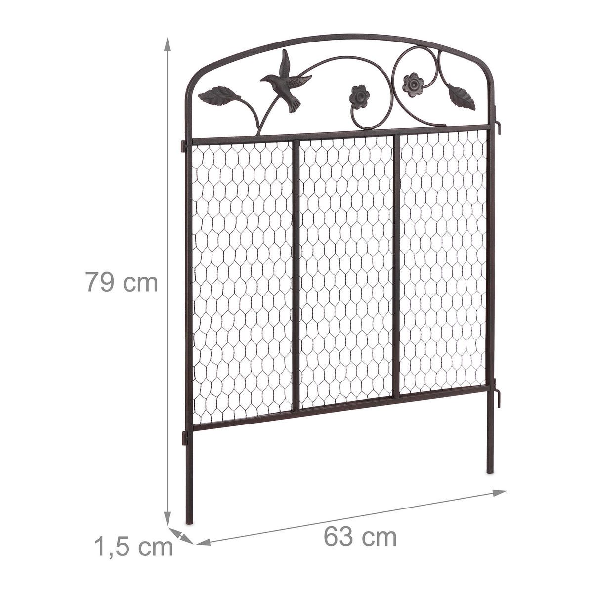3xBEETEINFASSUNG - Dunkelbraun, Metall (63/79/1.5cm) - Relaxdays