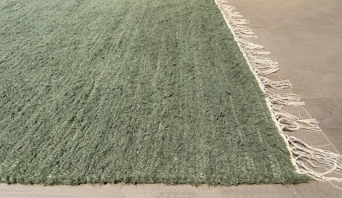 TEPPICH aus recycelter Baumwolle handgewebt grün - Grün, Naturmaterialien (160/230cm) - AFK Living