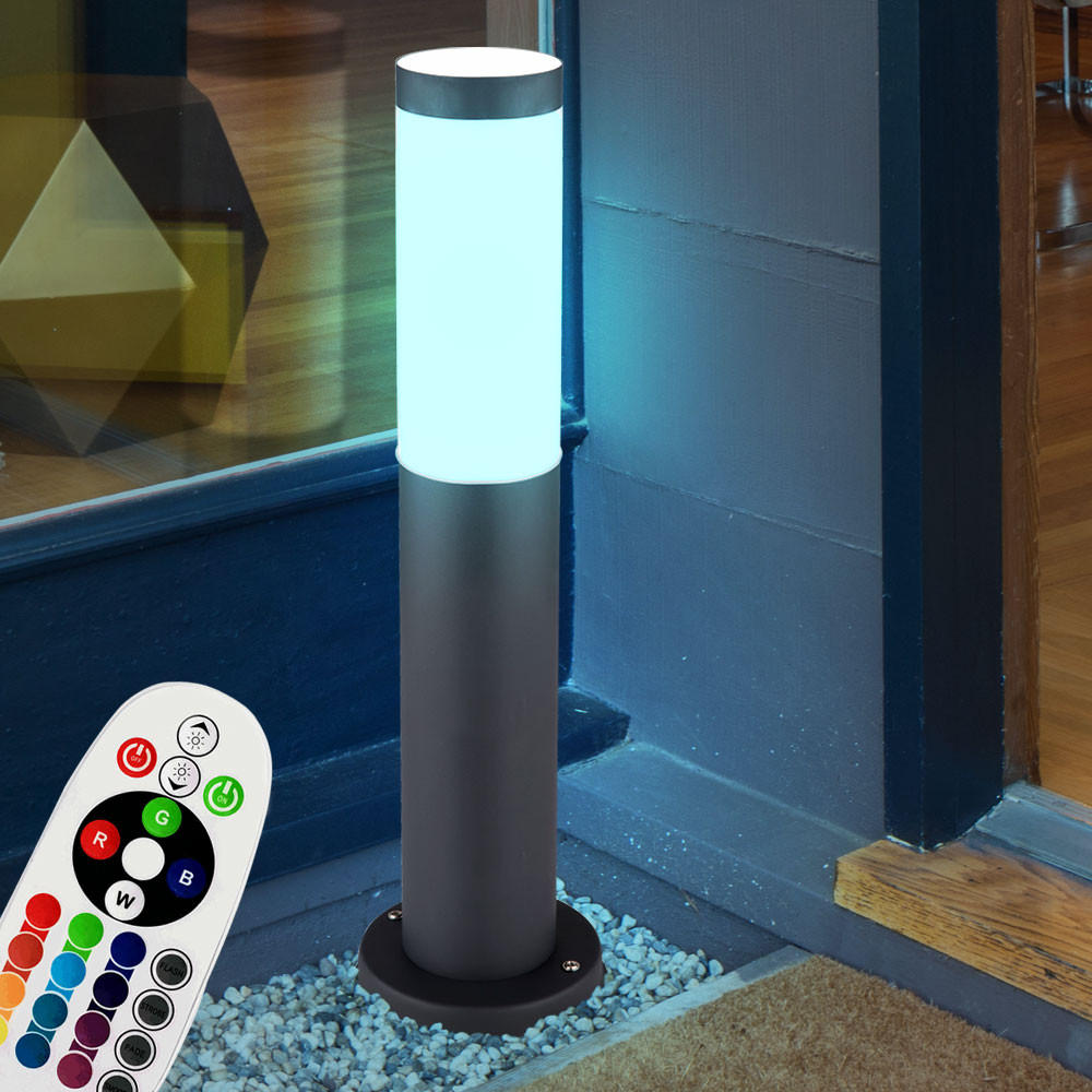 LED AUSSENLEUCHTE Edelstahl Silber - Anthrazit, Metall (12.7/12.7/45cm) - Globo Lighting