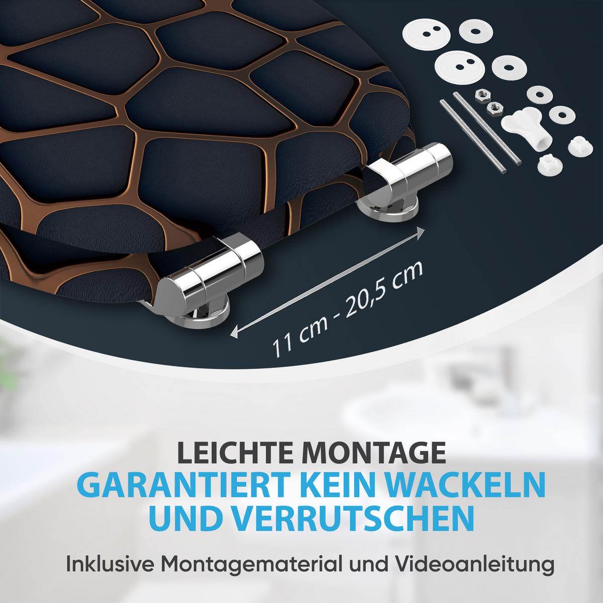 WC Sitz mit Absenkautomatik Mesh - Schwarz, Holzwerkstoff (38/6/47cm) - Sanilo