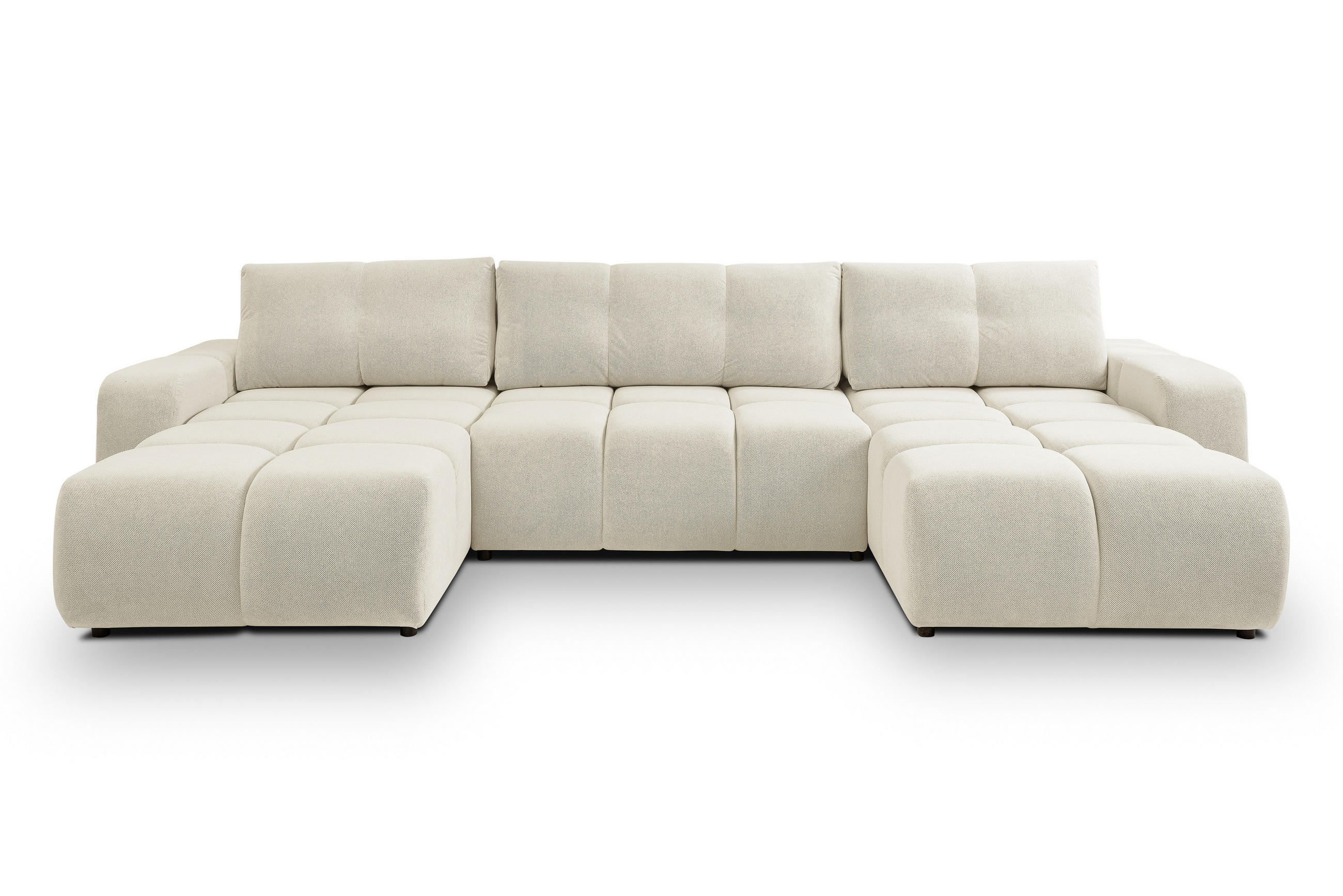 WOHNLANDSCHAFT Hosio Beige 359/177/88 cm mit Schlaffunktion - Beige/Schwarz, Kunststoff/Textil (359/88/177cm) - AX Living