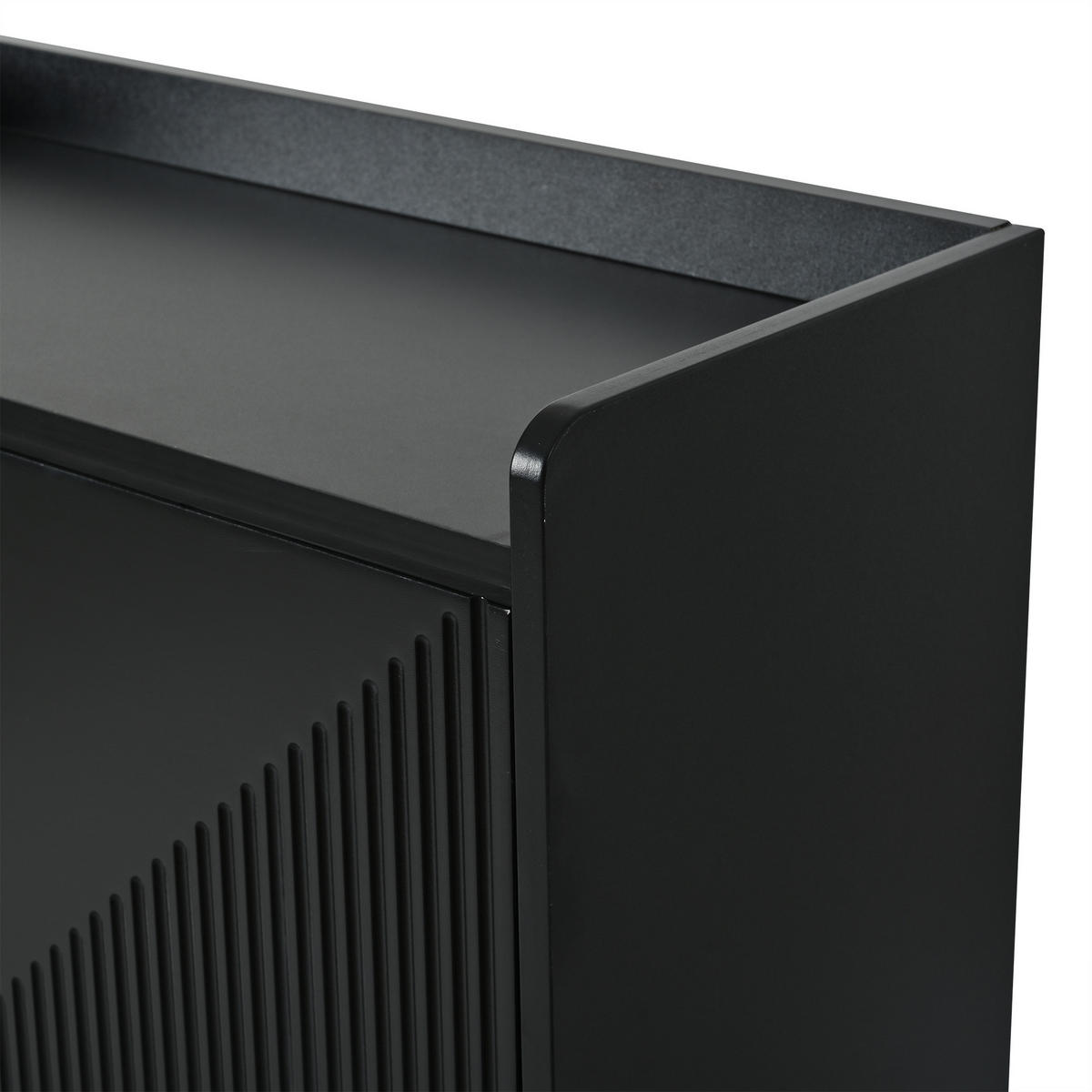 SCHUHSCHRANK aus MDF 70x30x120cm in Schwarz mit 3 Klapptüren - Schwarz, Holzwerkstoff (70/120/30cm) - Modfu