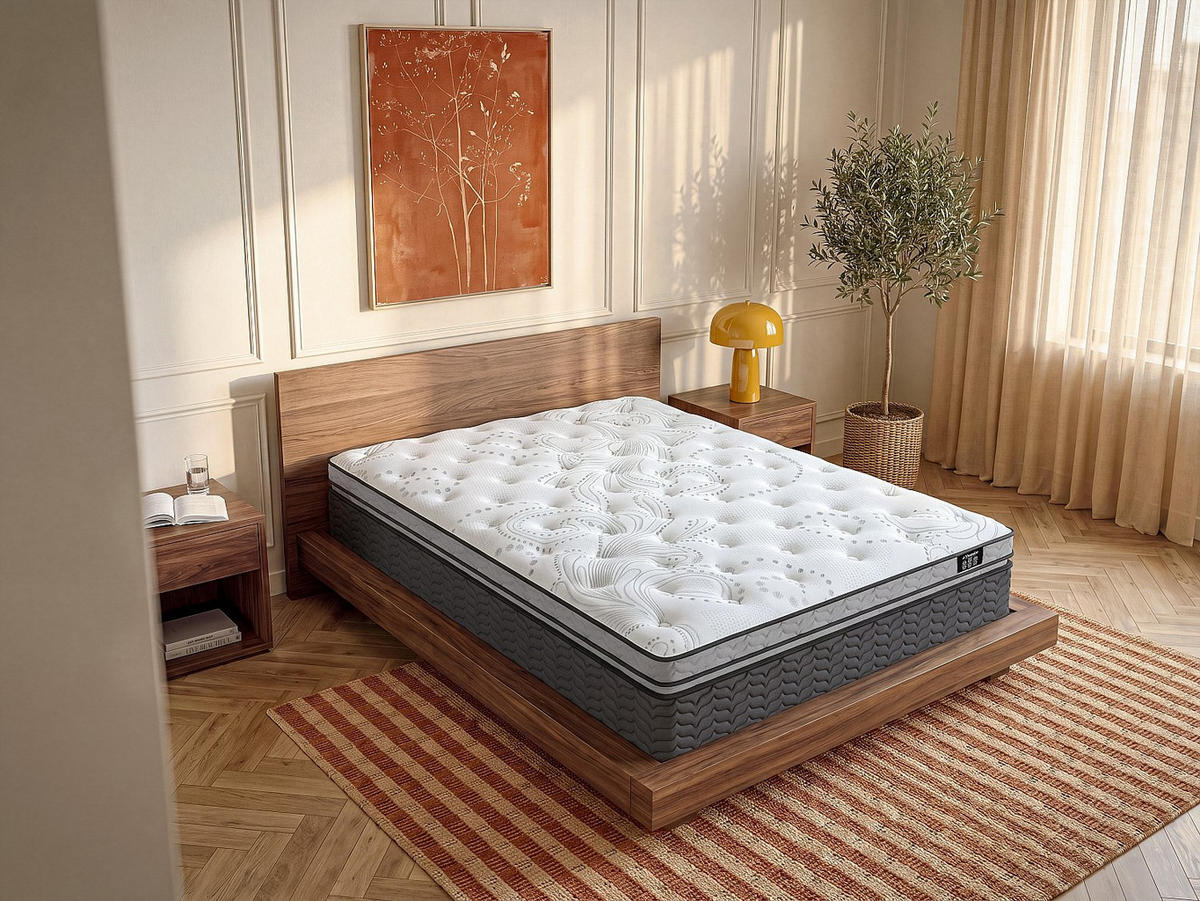 STANDARDMATRATZE - 2 Personen - stoff - weiß Gamiani - Weiß, Textil (140/190cm) - Vente-Unique