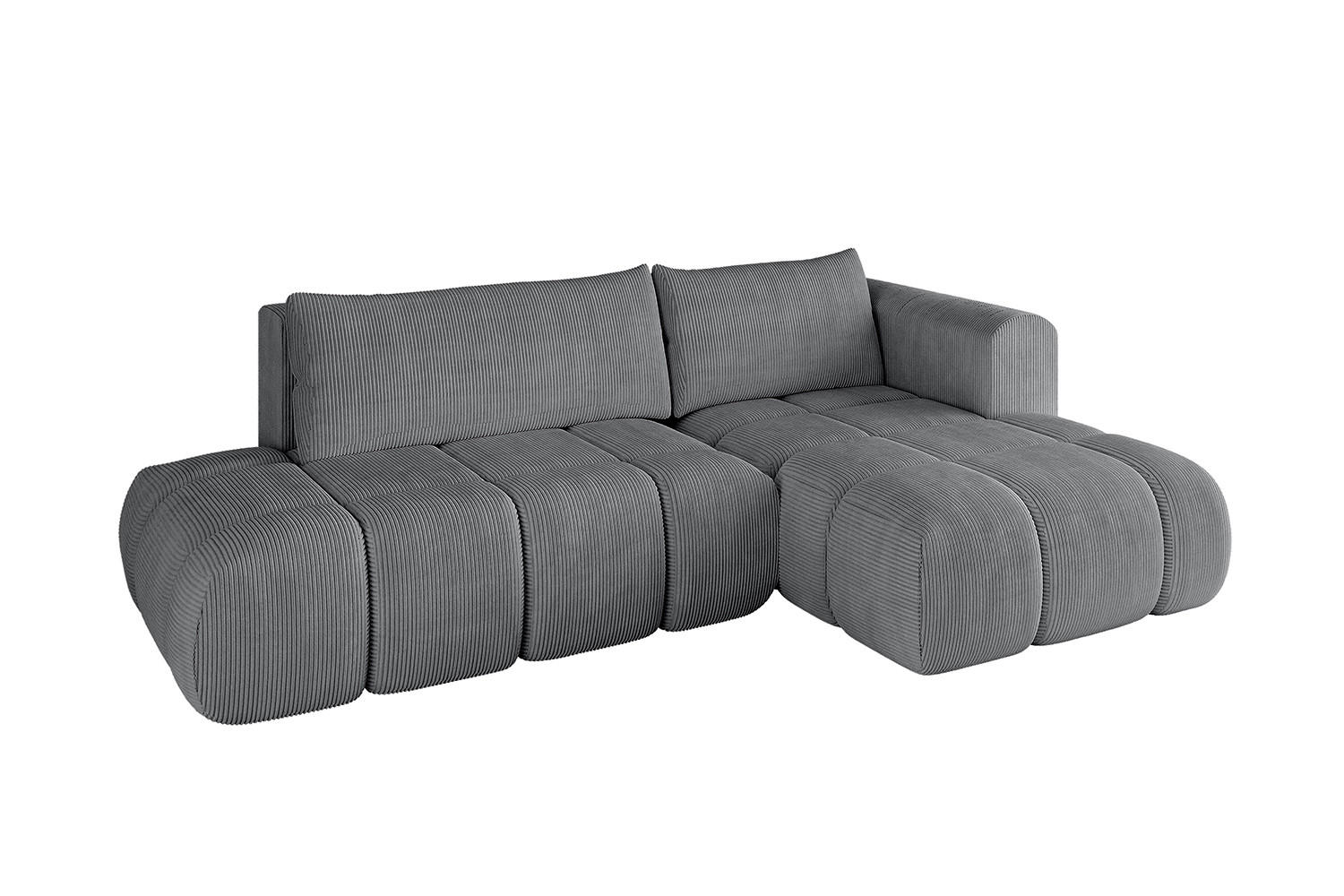 ECKSOFA Ottomane Rechts CLOUD-L 289x180x40 Dunkelgrau Cord - Dunkelgrau, Holzwerkstoff/Kunststoff (289/180cm) - ALTDECOR