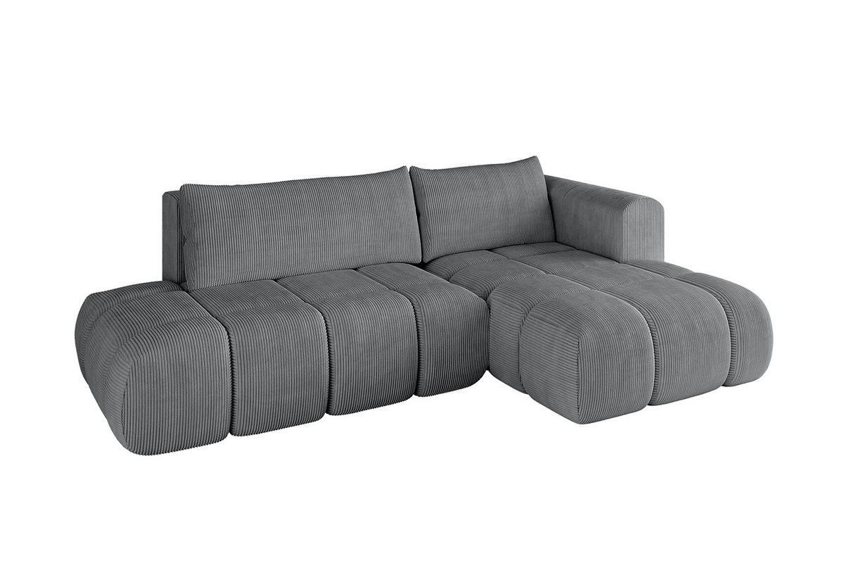 ECKSOFA Ottomane Rechts CLOUD-L 289x180x40 Dunkelgrau Cord - Dunkelgrau, Holzwerkstoff/Kunststoff (289/180cm) - ALTDECOR